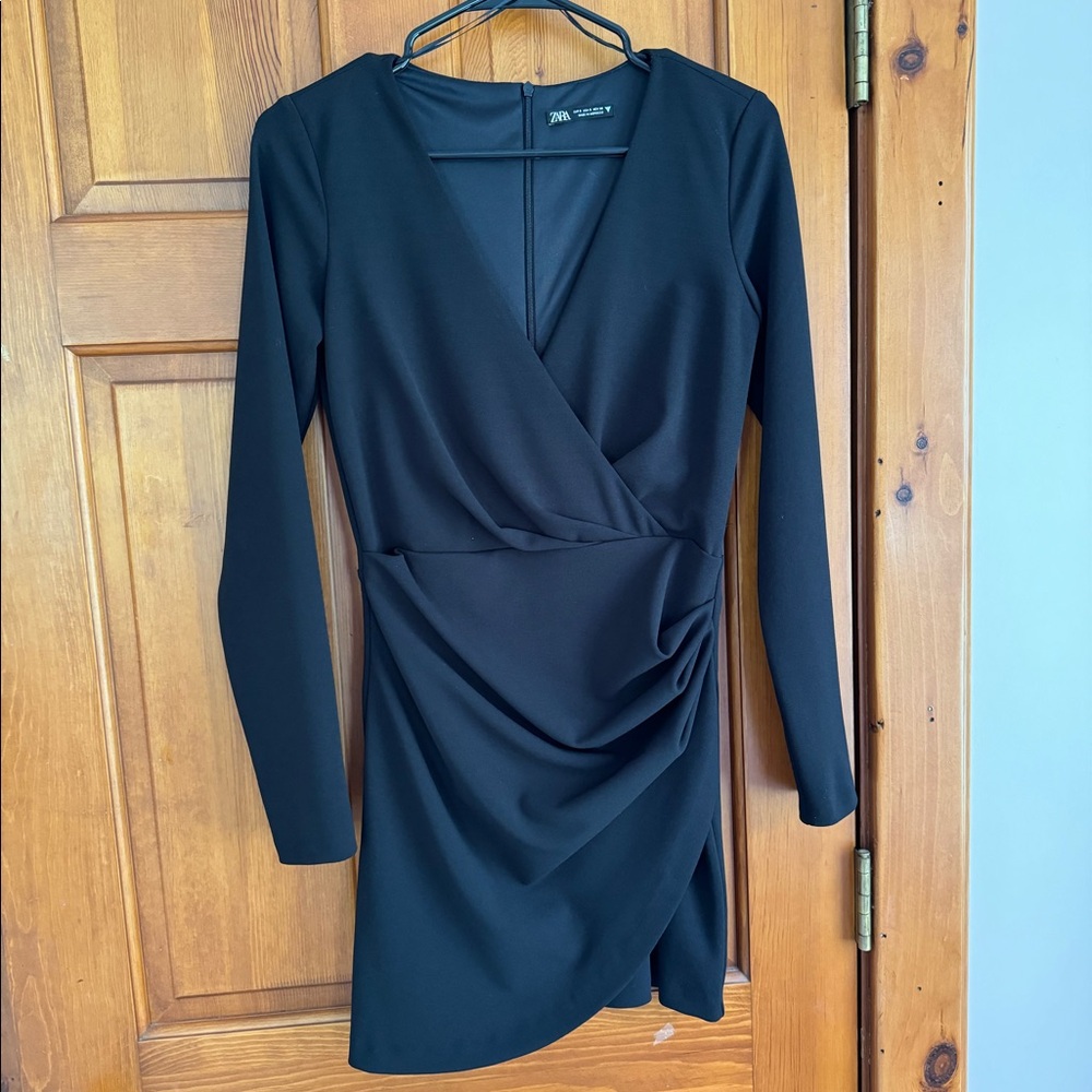 Zara black long sleeve mini dress
